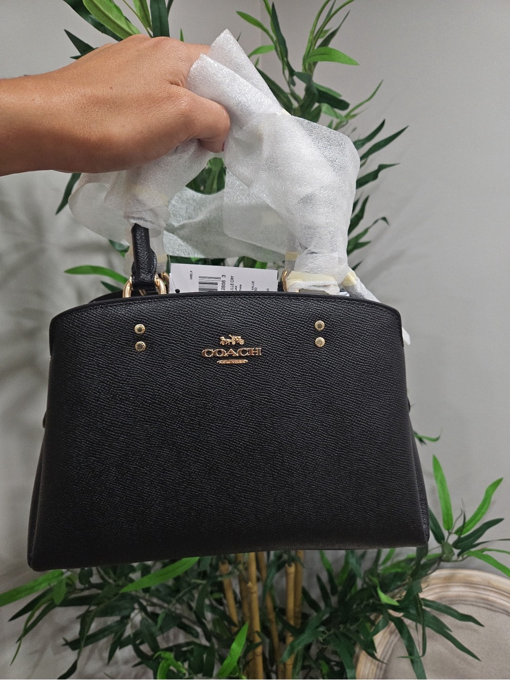 Coach Black Pebbled Leather Satchel with Gold Hardware